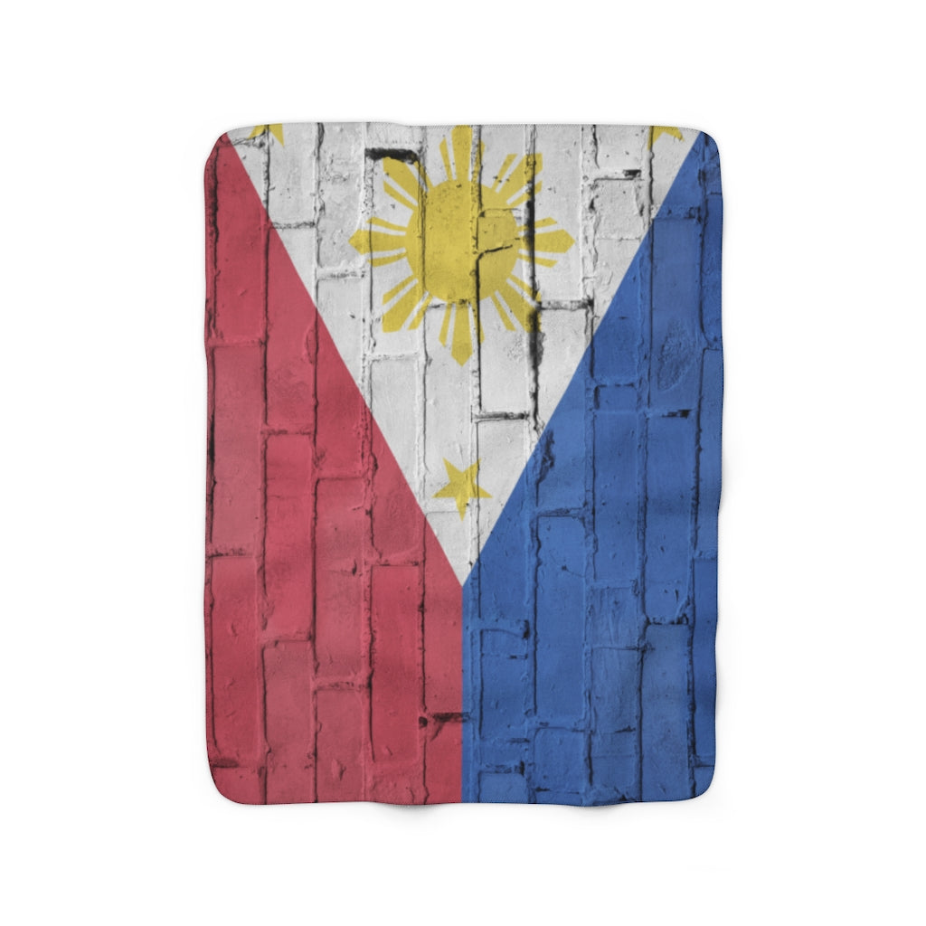 Philippine Flag Brick Wall Blanket