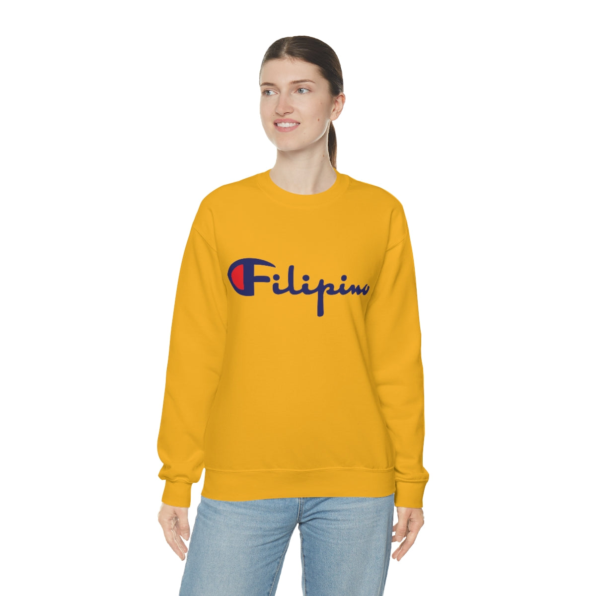 Champion crewneck sweatshirt yellow shop