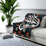 Hawaii Floral Shield Fleece Blanket