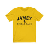 Jamey and Pickle Back Unisex Jersey Short Sleeve Tee