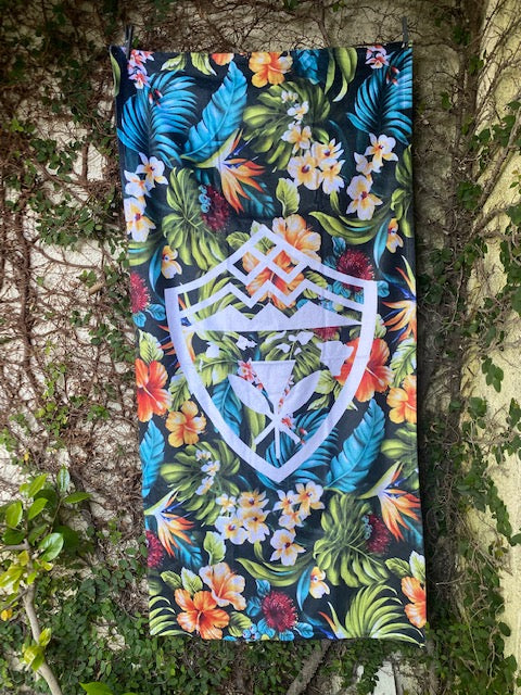 Hawaii Shield Floral Beach Towel