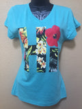 HI FLORAL Teal V Necks