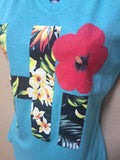 HI FLORAL Teal V Necks