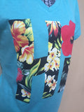 HI FLORAL Teal V Necks