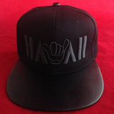 HAWAII SHAKA BLACK ON BLACK BRIM SNAPBACK