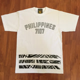 Philippines 7107 Tribal Bar White Tee