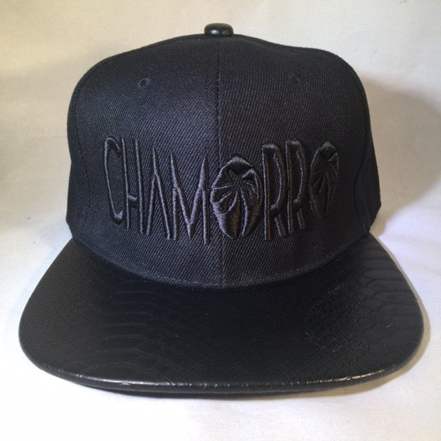 CHAMORRO Palms Black on Black Leather Brim LIMITED SNAPBACKS