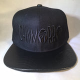 CHAMORRO Palms Black on Black Leather Brim LIMITED SNAPBACKS