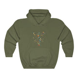 3 Stars and Sun Floral Hooded Sweatshirt