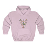 3 Stars and Sun Floral Hooded Sweatshirt