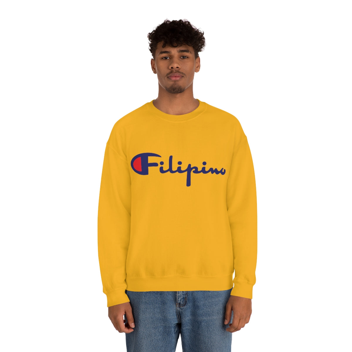 Champion crewneck sweatshirt yellow deals