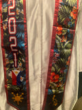 Philippines Floral 2024 Graduation Stoles Red Trim