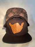 Shaka Aloha Leather Snapback Custom brim