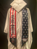 USA Stars and Stripes Graduation Blue Trim Stoles 2025