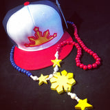 3 Stars and Sun Filipino Wood Necklace