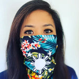 3 Stars and Sun Floral Tubular Wrap Bandana