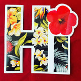 Hawaii Hi Floral  Decal