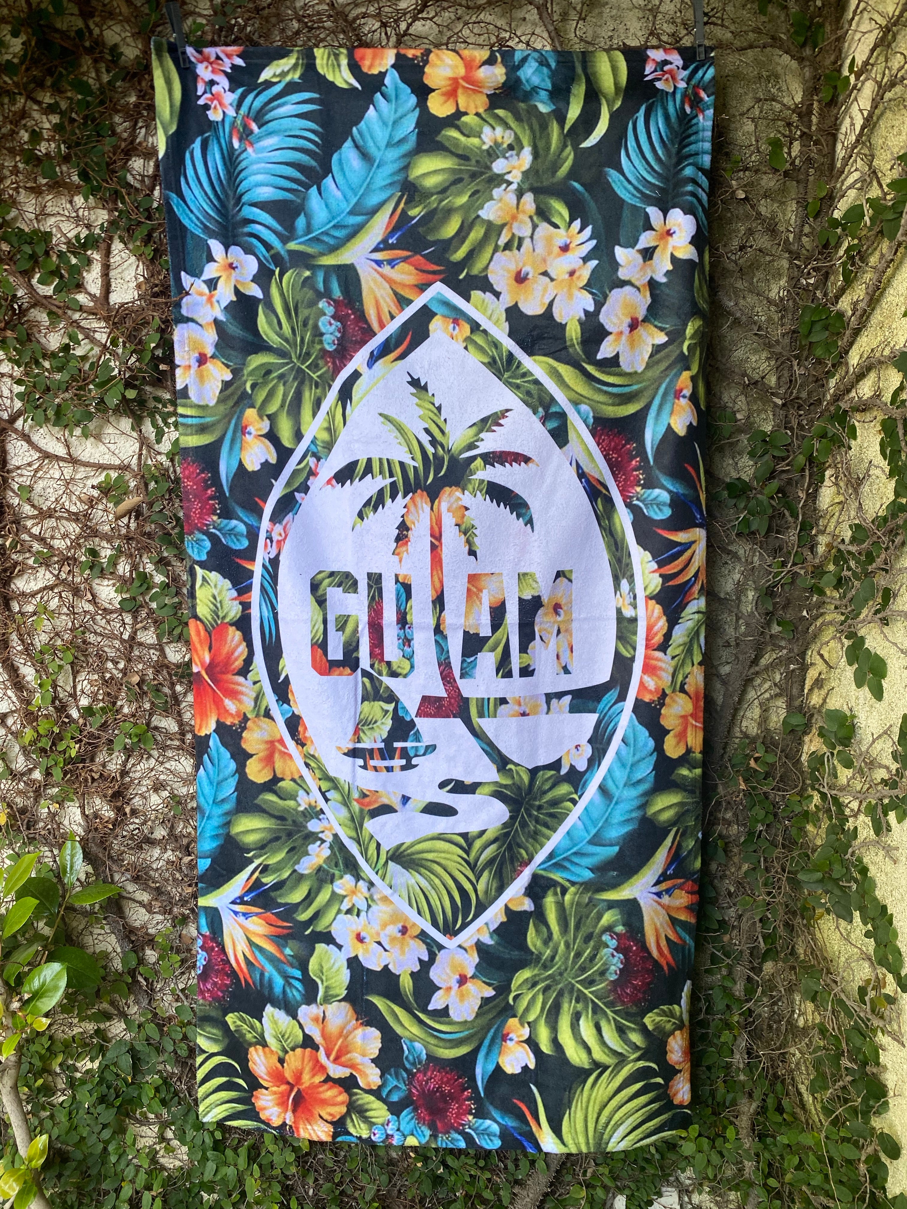 Guam Floral Beach Towel