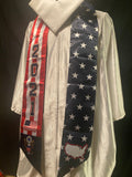 USA Stars and Stripes Graduation Blue Trim Stoles 2025