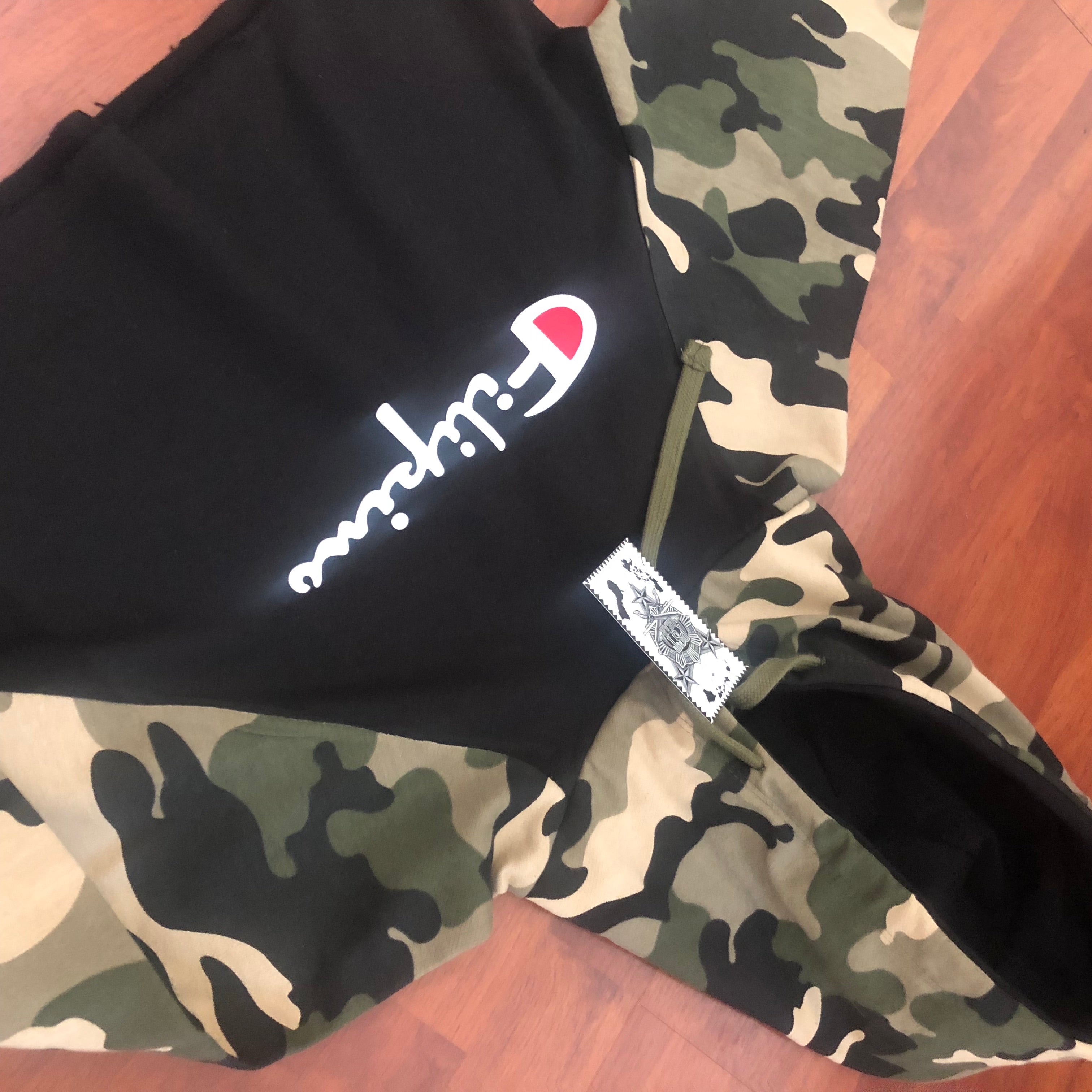 Green camo sales champion hoodie
