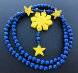 3 Stars and Sun Filipino Wood Necklace