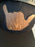 Shaka Aloha Leather Snapback Custom brim