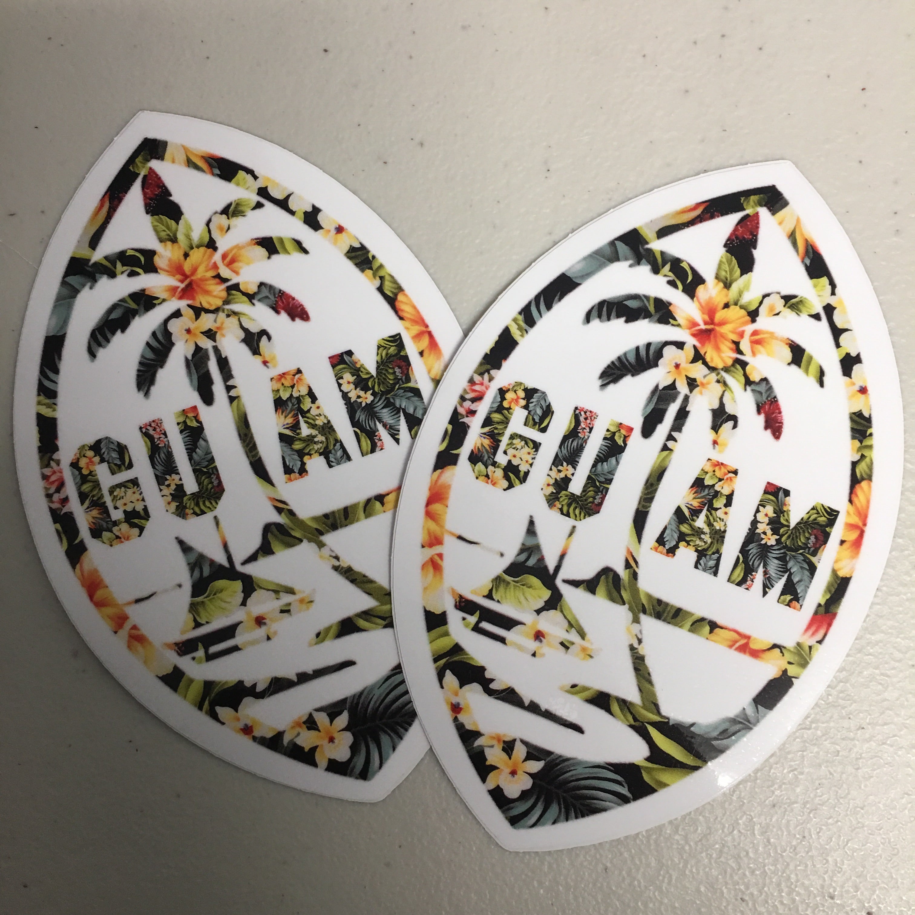 Floral Guam Vinyl Stickers