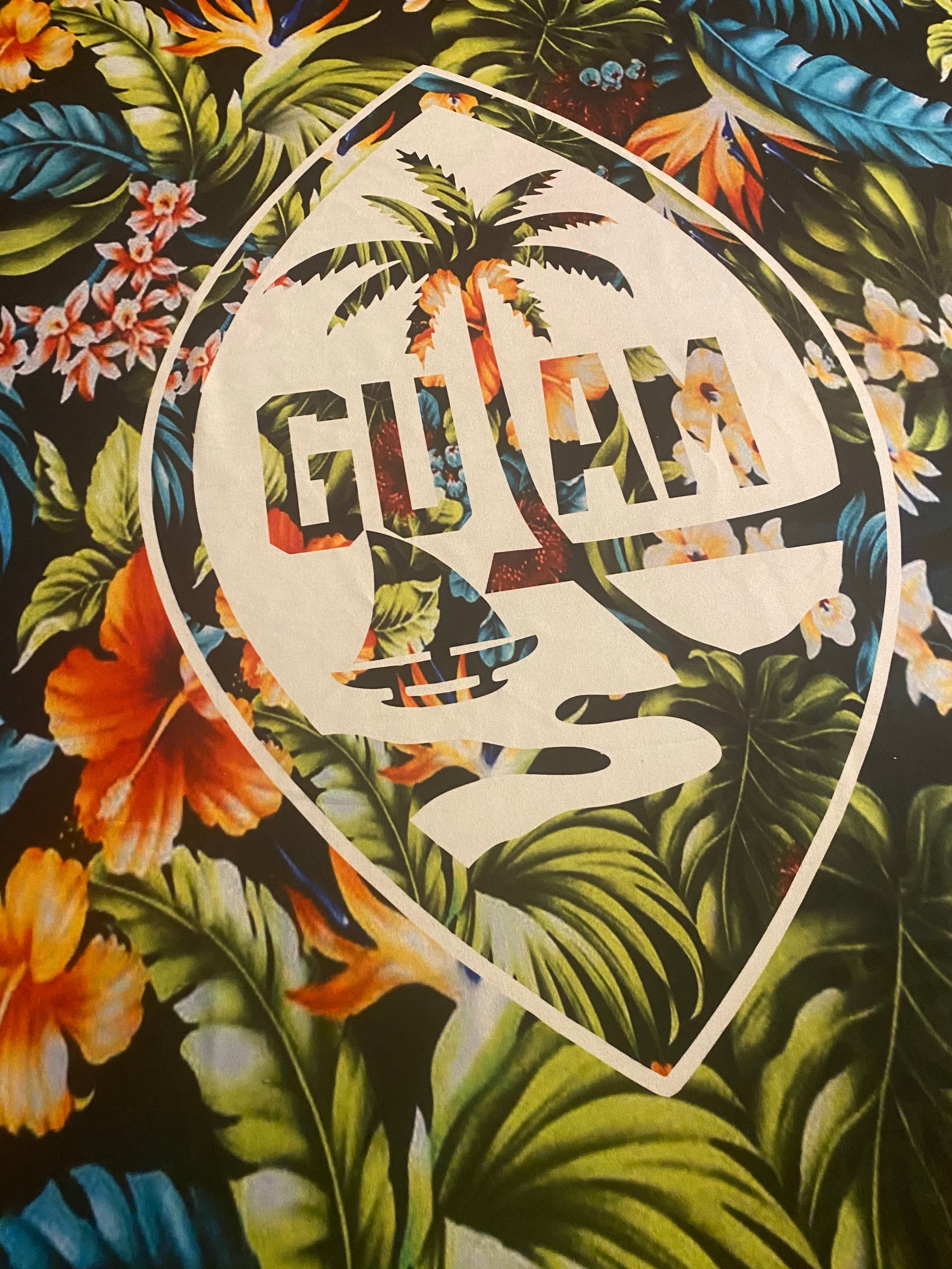 Guam Floral Sherpa Blanket