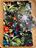 3 Stars and Sun Floral Tubular Wrap Bandana