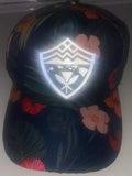 Hawaii Floral Shield Reflective curved Brim Strapback