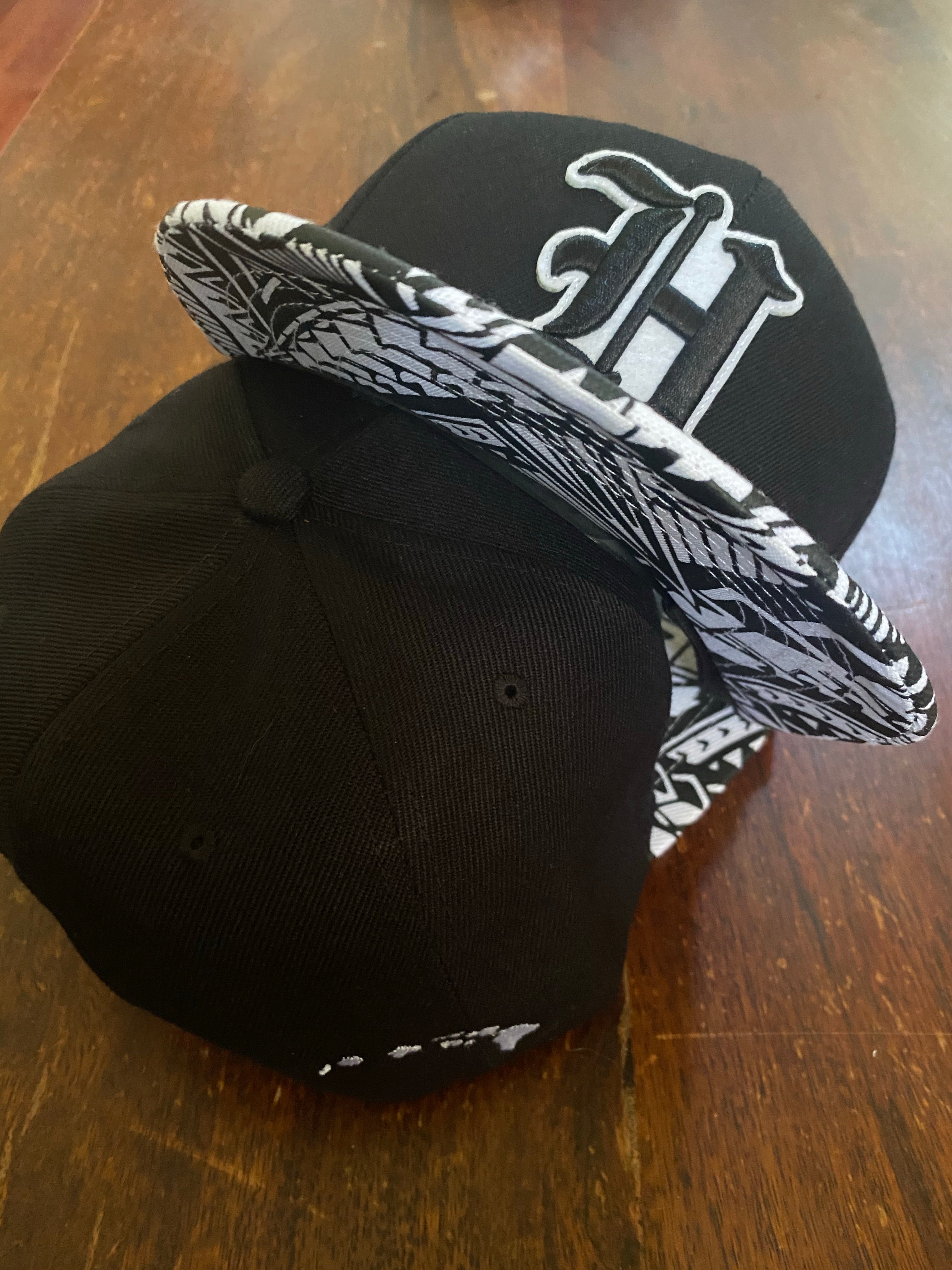 Hawaii H Black Tribal Brim LIMITED Hat