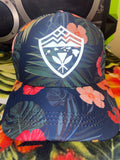 Hawaii Floral Shield Reflective curved Brim Strapback