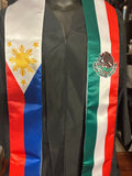 Philippines X  Mexico Filipino Mexican Flags Sun Graduation Stoles
