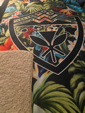 Hawaii Kanaka Floral Tribal Sherpa Blanket